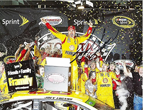 AUTOGRAPHED 2014 Joey Logano #22 Shell Pennzoil Racing RICHMOND WIN (Victory Lane Celebration) SIGNED 9X11 NASCAR Glossy Photo with COA