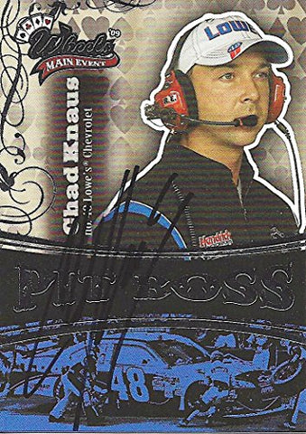 AUTOGRAPHED Chad Knaus 2009 Wheels Main Event PIT BOSS (#48 Lowe's Racing) Crew-Chief Signed Collectible NASCAR Trading Card with COA