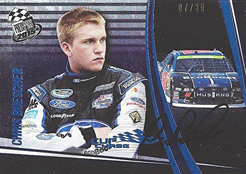 AUTOGRAPHED Chris Buescher 2015 Press Pass Racing (#60 Ford Ecoboost Mustang) Roush Fenway Team Rookie Signed Collectible NASCAR Rare Trading Card with COA (#07 of 25 produced)