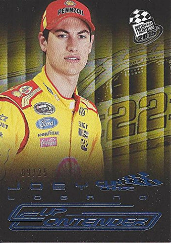 JOEY LOGANO 2015 Press Pass Racing Cup Chase Edition CUP CONTENDERS (#22 Shell Pennzoil Team) Rare Gold Parallel Collectible NASCAR Trading Card (#09 of 25)