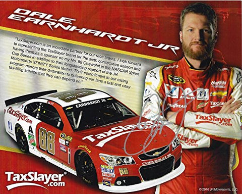 AUTOGRAPHED 2016 Dale Earnhardt Jr. #88 Taxslayer Racing Team (Sprint Cup Series) Hendrick Motorsports 8X10 Inch Signed Picture NASCAR Glossy Photo with COA