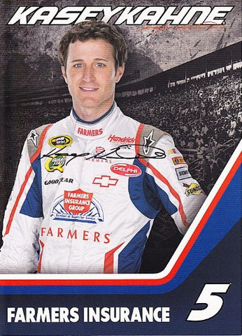 AUTOGRAPHED 2012 Kasey Kahne #5 Farmer's Insurance Racing (Hendrick) 5X7 SIGNED NASCAR Hero Card w/COA