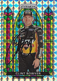 AUTOGRAPHED Clint Bowyer 2020 Panini Prizm STAINED GLASS RARE PRIZM (#14 Rush Truck Center Team) Stewart-Haas Racing Insert Signed NASCAR Collectible Trading Card with COA #196/199
