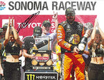 AUTOGRAPHED 2019 Martin Truex Jr. #19 Bass Pro Shops SONOMA RACEWAY WINNER (Victory Lane Champagne Celebration) Monster Cup Series Signed Collectible Picture 9X11 Inch NASCAR Glossy Photo with COA