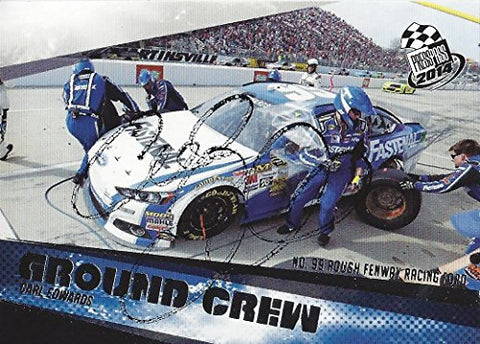 AUTOGRAPHED Carl Edwards 2014 Press Pass Racing GROUND CREW (#99 Fastenal Team) Roush Fenway Signed Collectible NASCAR Trading Card with COA