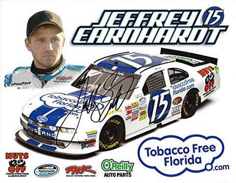AUTOGRAPHED 2014 Jeffrey Earnhardt #15 Tobacco Free Florida Racing (Nationwide Series) 9X11 Inch Signed Picture NASCAR Glossy Photo with COA