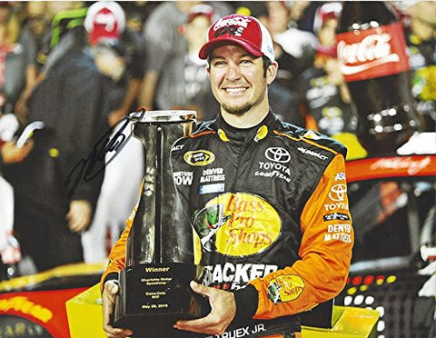 AUTOGRAPHED 2016 Martin Truex Jr. #78 Bass Pro Shops Racing COCA-COLA 600 CHARLOTTE RACE WIN (Victory Lane Trophy) Sprint Cup Series Signed Collectible Picture NASCAR 9X11 Inch Glossy Photo with COA