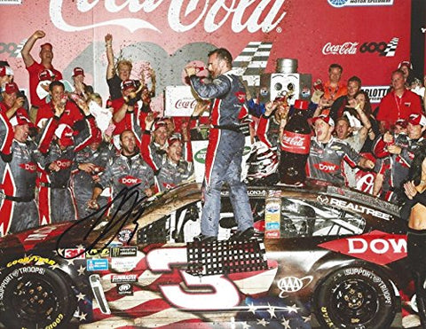 AUTOGRAPHED 2017 Austin Dillon #3 Dow Patriotic Paint COCA-COLA 600 CHARLOTTE RACE WIN (Victory Lane) Monster Energy Cup Series Signed Collectible Picture NASCAR 9X11 Inch Glossy Photo with COA