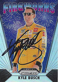 AUTOGRAPHED Kyle Busch 2020 Panini Prizm FIREWORKS (#18 M&Ms Team) Joe Gibbs Racing NASCAR Cup Series Signed Collectible Trading Card with COA