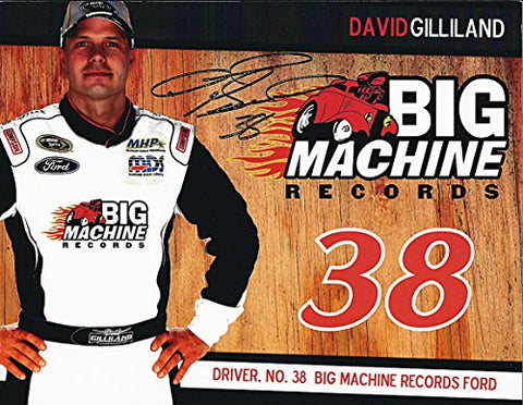 AUTOGRAPHED 2013 David Gilliland #38 Big Machine Records Racing (Sprint Cup Series) Signed 9X11 NASCAR Hero Card with COA