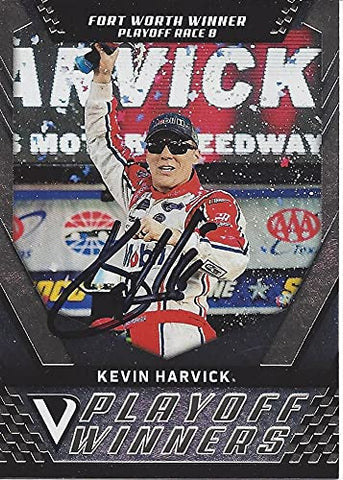 AUTOGRAPHED Kevin Harvick 2018 Panini Victory Lane PLAYOFF WINNERS (Texas Race Win) Stewart-Haas Racing Monster Cup Series Signed NASCAR Collectible Trading Card with COA