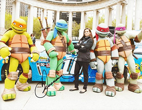 AUTOGRAPHED 2015 Danica Patrick #10 Natures Bakery Racing TEENAGE MUTANT NINJA TURTLES MOVIE (Chicagoland Speedway Car) Sprint Cup Signed Collectible Picture NASCAR 9X11 Inch Glossy Photo with COA
