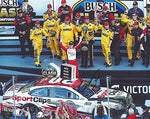 AUTOGRAPHED 2020 Erik Jones #20 Sport Clips Racing DAYTONA BUSCH CLASH WIN (Victory Lane Celebration) Joe Gibbs Team Signed Collectible Picture NASCAR 8X10 Inch Glossy Photo with COA