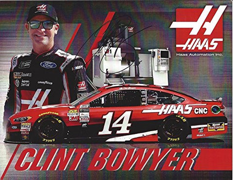 AUTOGRAPHED 2017 Clint Bowyer #14 Haas Automation Inc. Racing (Stewart-Haas Team) Monster Energy Cup Series Signed Collectible Picture 9X11 Inch NASCAR Hero Card Photo with COA