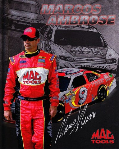 AUTOGRAPHED 2012 Marcos Ambrose #9 Mac Tools Racing Team (Petty Motorsports) Signed NASCAR 8X10 Photo Hero Card with COA