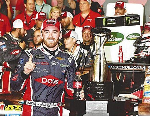 2X AUTOGRAPHED 2017 Austin Dillon & Richard Childress #3 Dow CHARLOTTE COCA-COLA 600 WIN Signed Picture NASCAR 9X11 Glossy Photo with COA