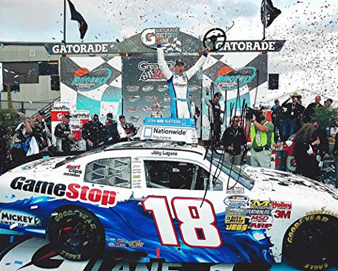 AUTOGRAPHED 2012 Joey Logano #18 Gamestop Racing PHOENIX WIN Great Clips 200 (Victory Lane Celebration) Nationwide Series Signed Picture NASCAR Glossy 8X10 inch Photo with COA