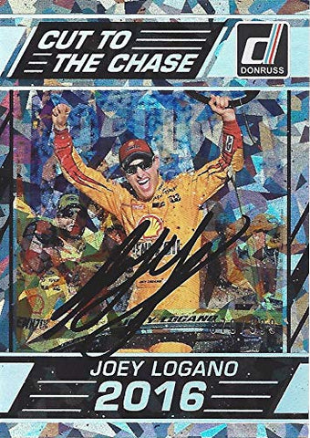 AUTOGRAPHED Joey Logano 2017 Panini Donruss Racing CUT TO THE CHASE (#22 Pennzoil Penske Team) Rare Insert Signed NASCAR Collectible Trading Card with COA #370/999