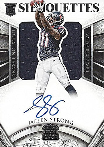 JAELEN STRONG 2015 Panini Crown Royale SILHOUETTES ROOKIE AUTOGRAPH (Game-Worn Jersey Patch) Blue Ink On-Card Signature Houston Texans Signed Insert NFL Collectible Football Trading Card