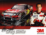 AUTOGRAPHED 2011 Greg Biffle #16 Roush Racing (3M Race Team) Signed Picture 9X11 NASCAR Hero Card with COA