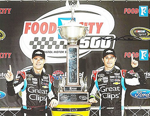 AUTOGRAPHED 2013 Kasey Kahne #5 Great Clips Racing BRISTOL WIN VICTORY LANE (Food City 500) Hendrick Motorsports 9X11 Picture Signed NASCAR Glossy Photo with COA