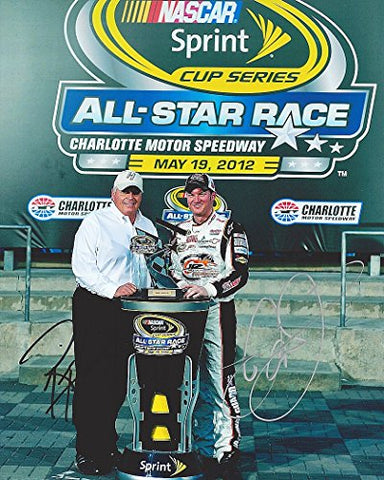 2X AUTOGRAPHED Dale Earnhardt Jr. & Rick Hendrick 2012 Charlotte All-Star Race (Fan Vote Winner) Trouphy Signed 8X10 Picture NASCAR Glossy Photo with COA