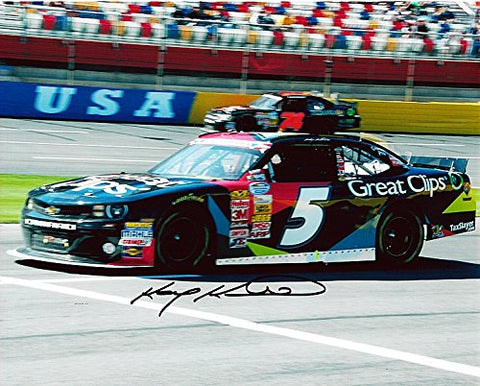 AUTOGRAPHED 2014 Kasey Kahne #5 Great Clips Racing (Nationwide Series) Hendrick Pit Road Signed 8X10 NASCAR Photo with COA