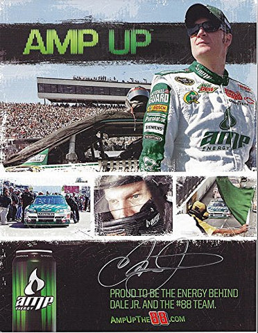 AUTOGRAPHED 2010 Dale Earnhardt Jr. #88 AMP Energy Racing 9X11 NASCAR Hero Card w/COA
