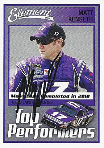 AUTOGRAPHED Matt Kenseth 2011 Wheels Element Racing TOP PERFORMERS (Most Laps Completed) #17 Crown Royal Team Signed Collectible NASCAR Trading Card with COA