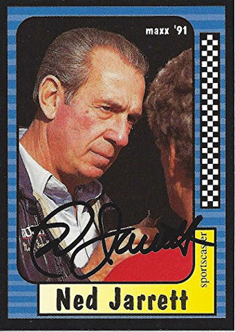 AUTOGRAPHED Ned Jarrett 1991 Maxx Racing Team (Sportscaster & Former Driver) Vintage Legend Signed Collectible NASCAR Trading Card with COA