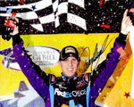 AUTOGRAPHED 2010 Denny Hamlin #11 FedEx Racing Team (Martinsville Win) Signed NASCAR 8X10 Glossy Photo with COA