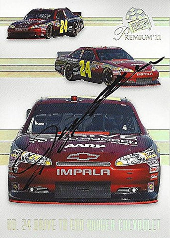 AUTOGRAPHED Jeff Gordon 2011 Press Pass Premium Racing MACHINES (#24 Drive to End Hunger Chevrolet) Hendrick Motorsports Signed NASCAR Collectible Trading Card with COA