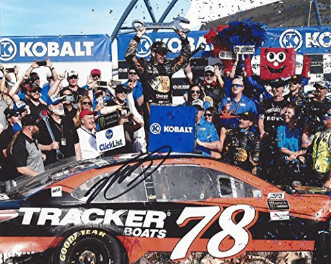 AUTOGRAPHED 2017 Martin Truex Jr. #78 Bass Pro Shops Racing LAS VEGAS WIN (Victory Lane Celebration) Monster Energy Cup Series Signed Collectible Picture NASCAR 8X10 Inch Glossy Photo with COA