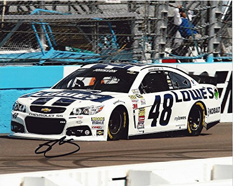AUTOGRAPHED 2014 Jimmie Johnson #48 Lowes Racing Team PHOENIX INTERNATIONAL RACEWAY (Hendrick) Signed Picture 8X10 NASCAR Glossy Photo with COA