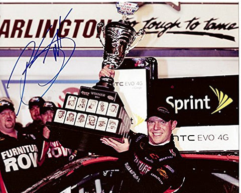 AUTOGRAPHED 2011 Regan Smith #78 Furniture Row Racing DARLINGTON WIN (Trophy) Signed 8X10 NASCAR Glossy Picture with COA