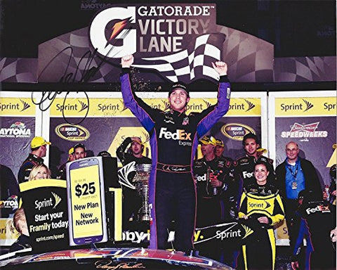 AUTOGRAPHED 2014 Denny Hamlin #11 FedEx Express Racing DAYTONA SPRINT UNLIMITED RACE WIN (Victory Lane Celebration) Joe Gibbs Team Signed Collectible Picture NASCAR 8X10 Inch Glossy Photo with COA