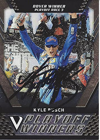 AUTOGRAPHED Kyle Busch 2018 Panini Victory Lane PLAYOFF WINNER (Dover Win) Joe Gibbs Racing Monster Cup Series Signed Collectible NASCAR Trading Card with COA