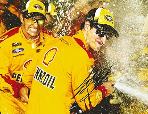 AUTOGRAPHED 2016 Joey Logano #22 Shell Pennzoil Racing CHARLOTTE ALL-STAR RACE WIN (Victory Lane Champagne Spray) Team Penske Signed Collectible Picture NASCAR 9X11 Inch Glossy Photo with COA