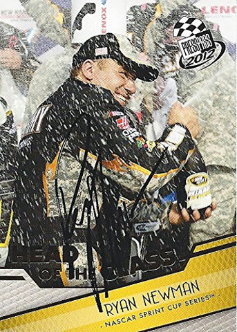 AUTOGRAPHED Ryan Newman 2012 Press Pass Racing HEAD OF THE CLASS (#39 Army Team) RACE WIN VICTORY LANE Signed Collectible NASCAR Trading Card with COA