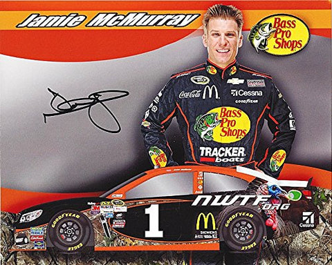 AUTOGRAPHED 2015 Jamie McMurray #1 Bass Pro Shops Racing Team (Ganassi) Signed 8X10 Picture NASCAR Hero Card with COA