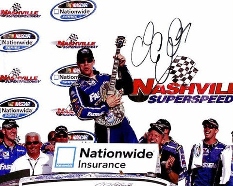 AUTOGRAPHED 2011 Carl Edwards #60 Fastenal Racing NASHVILLE WIN (Guitar) 8X10 NASCAR Glossy Photo with COA
