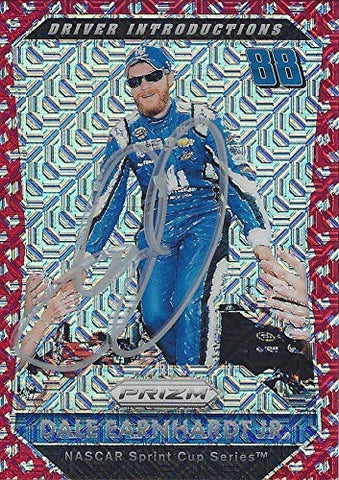 AUTOGRAPHED Dale Earnhardt Jr. 2016 Panini Prizm Racing DRIVER INTRODUCTIONS (#88 Nationwide Team) Sprint Cup Series Red Parallel Signed NASCAR Collectible Trading Card #35/75 with COA and Toploader