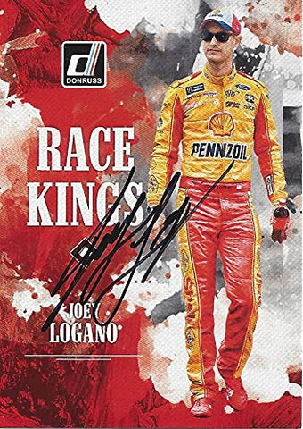AUTOGRAPHED Joey Logano 2019 Panini Donruss Racing RACE KINGS (#22 Shell Pennzoil) Team Penske NASCAR Cup Series Signed Collectible Trading Card with COA