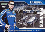 AUTOGRAPHED 2014 Carl Edwards #99 Fastenal Racing Team (Roush) Signed NASCAR 5X7 Hero Card with COA