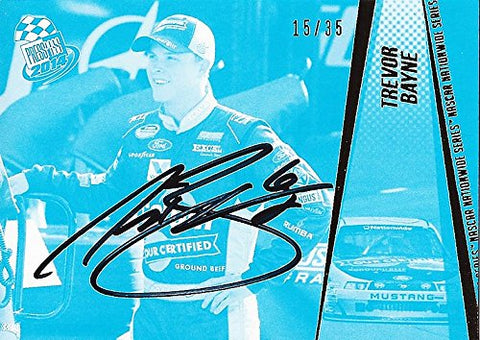 AUTOGRAPHED Trevor Bayne 2014 Press Pass Racing (#6 Roush Team) BLUE PARALLEL Insert Signed Collectible NASCAR Trading Card with COA (#15 of 35 produced)