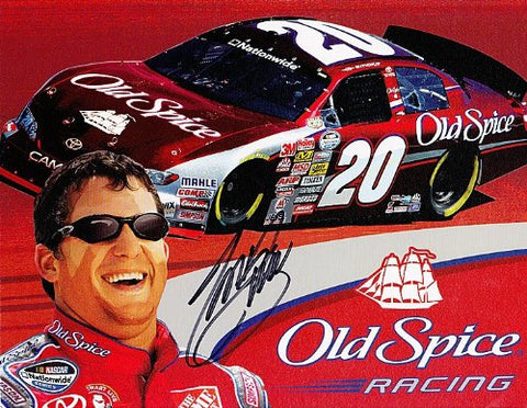 AUTOGRAPHED 2008 Tony Stewart #20 OLD SPICE RACING Nationwide 9X11 NASCAR SIGNED Hero Card w/COA