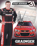 AUTOGRAPHED 2017 Ryan Newman #31 Grainger Chevrolet Team (Richard Childress Racing) Monster Energy Cup Series Signed Collectible Picture 8X10 Inch NASCAR Hero Card Photo with COA