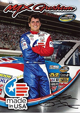 AUTOGRAPHED Max Gresham (Camping World Truck Series) MADE IN USA Signed Picture 4X6 NASCAR Hero Card with COA