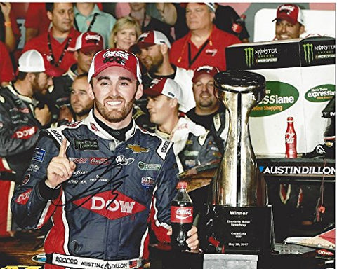 AUTOGRAPHED 2017 Austin Dillon #3 Dow Team CHARLOTTE COCA-COLA 600 FIRST WIN (Richard Childress Racing) Monster Energy Cup Series Signed Collectible Picture NASCAR 8X10 Inch Glossy Photo with COA