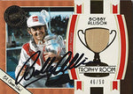 AUTOGRAPHED Bobby Allison 2011 Press Pass Legends TROPHY ROOM (84 Career Wins) Race-Used Firesuit Relic Memorabilia Insert Signed Collectible NASCAR Trading Card with COA (#46 of only 50 produced!)